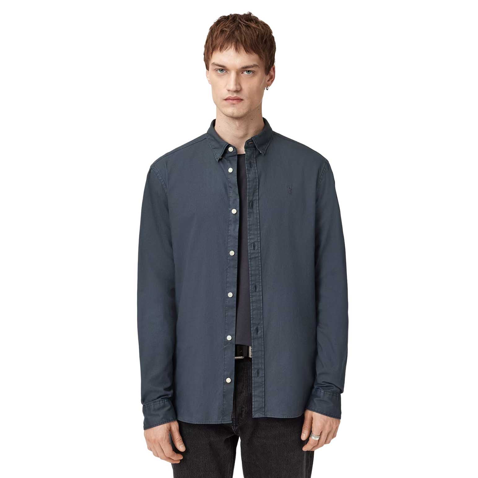 AllSaints Hawthorne Ramskull Stretch Fit Shirt